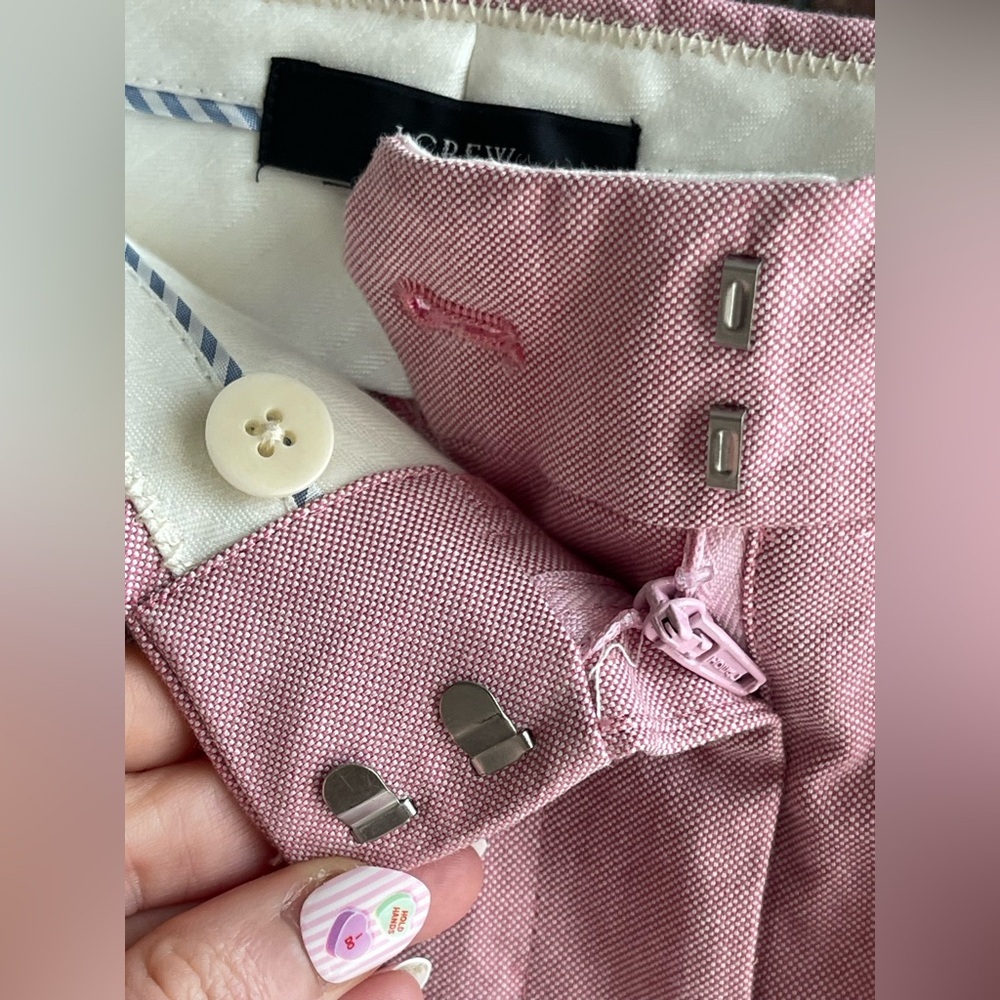 JCrew NWT French girl ankle crop pant in pink Italian cotton - Picture 5 of 12